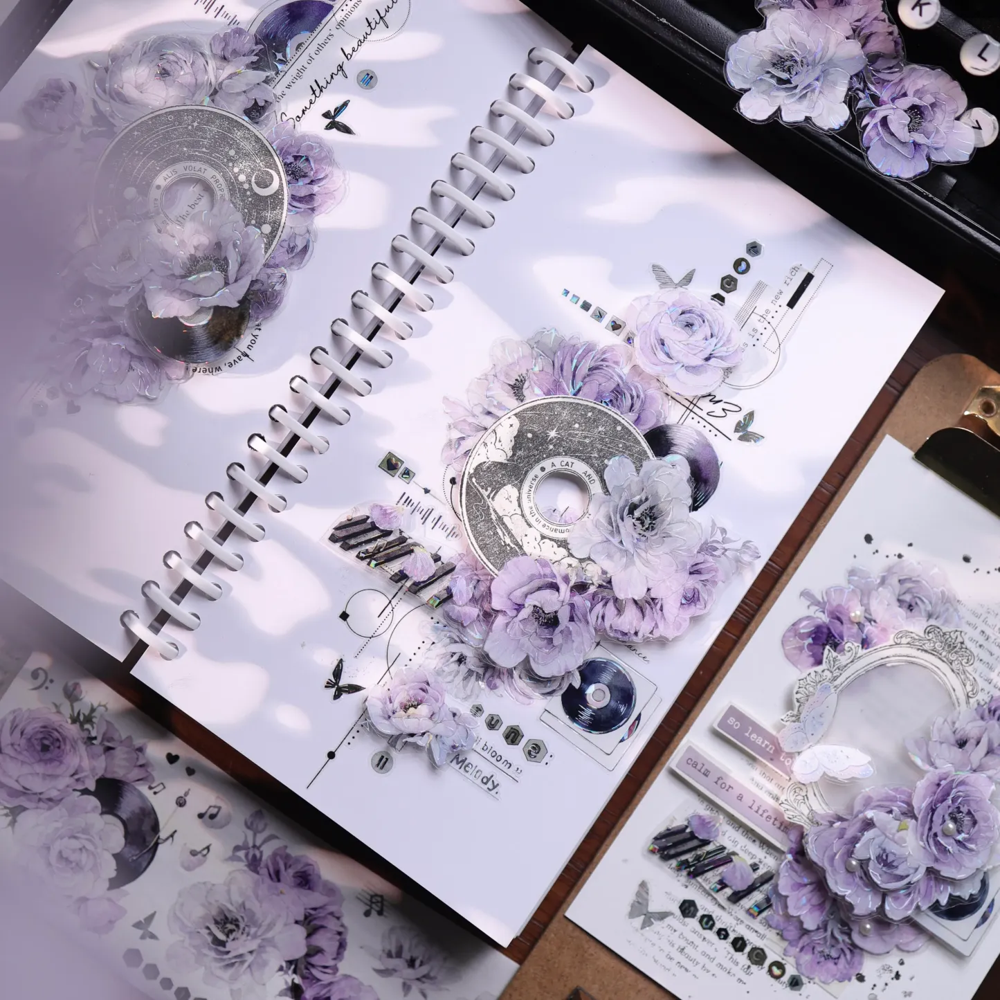 YIER Studio Pre-cut Purple flowers PET Tape 2.36*196.85 inch
