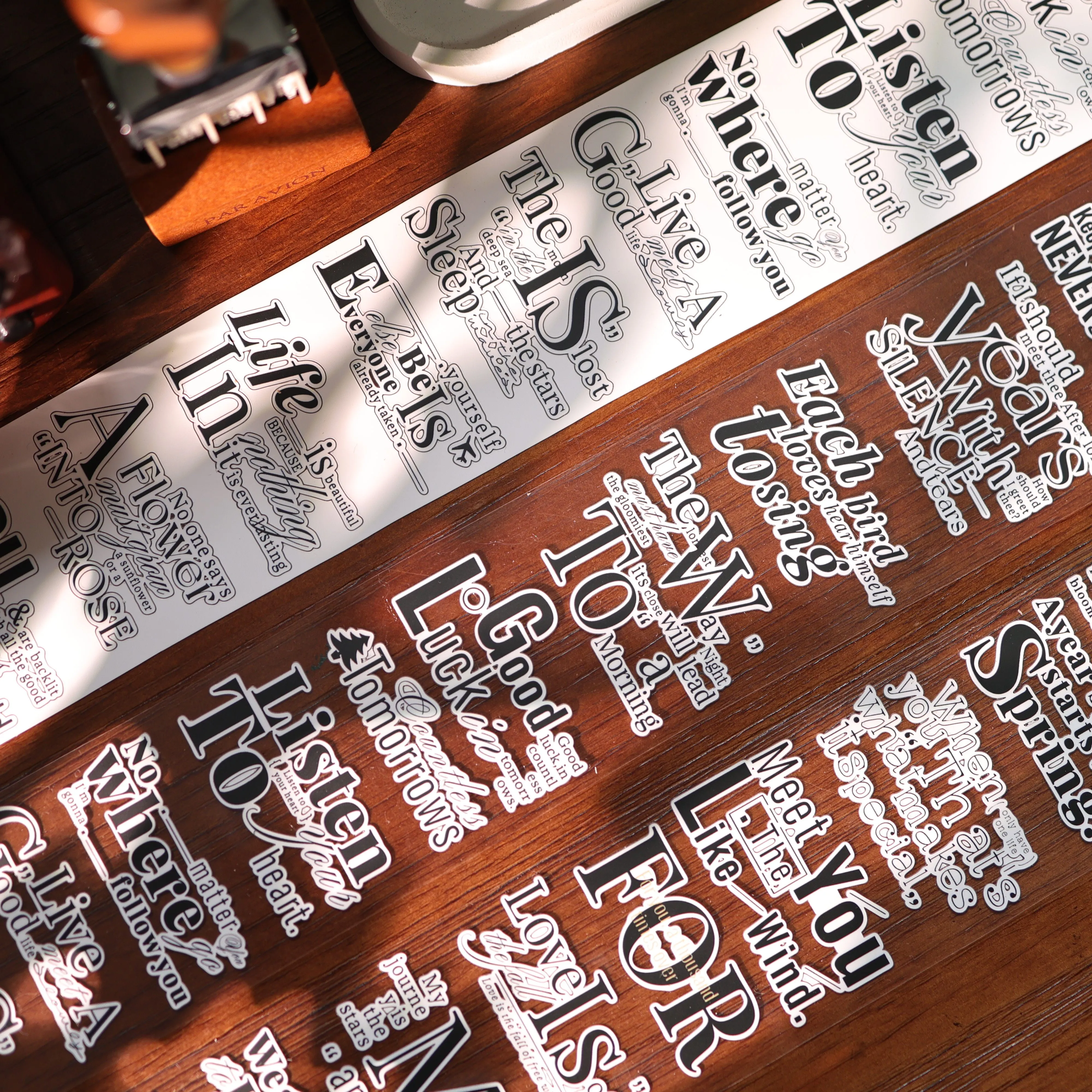 YIER Studio Pre-cut English phrases PET Tape 2.17*118.11 inch