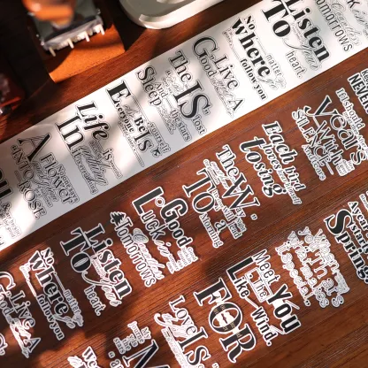 YIER Studio Pre-cut English phrases PET Tape 2.17*118.11 inch