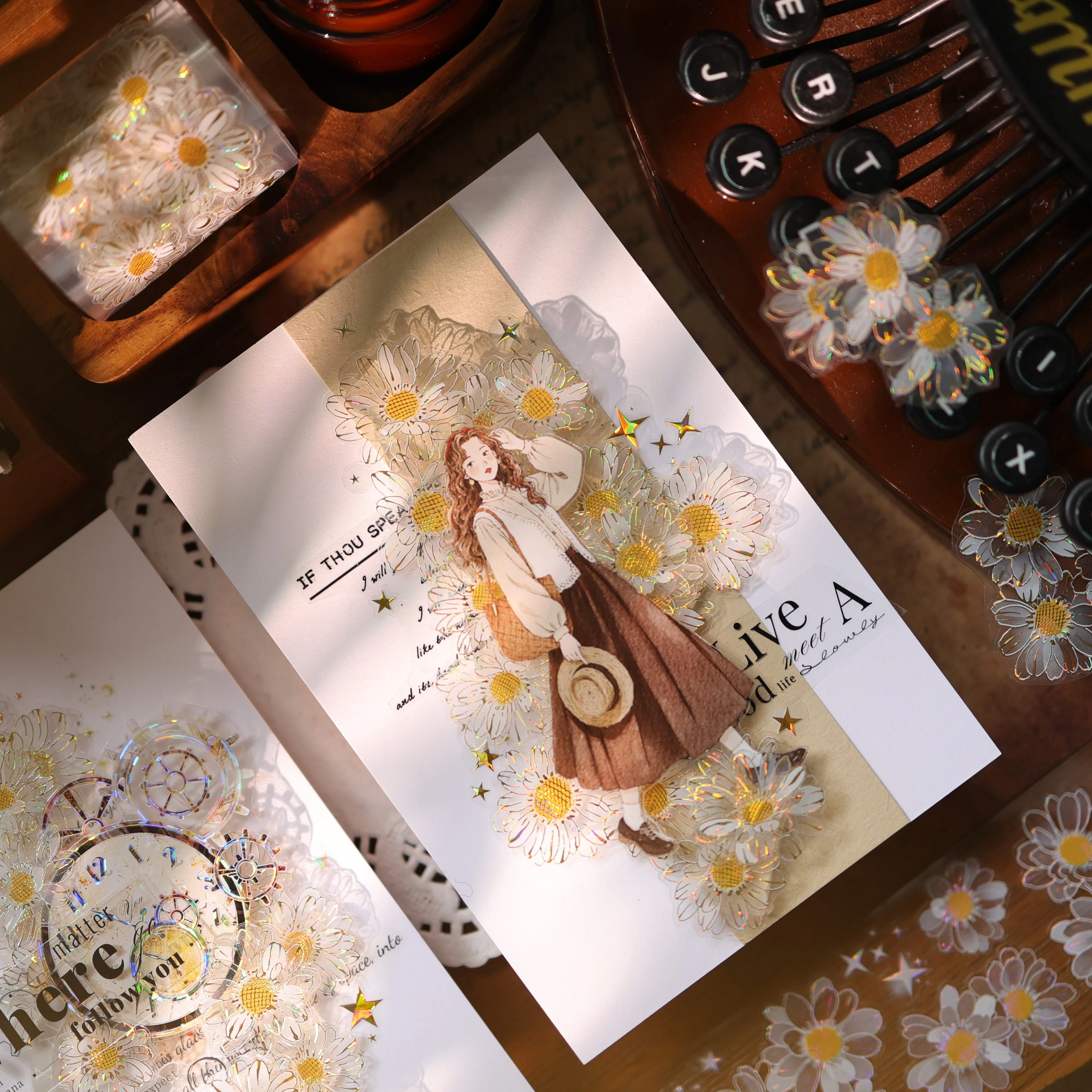YIER Studio Pre-cutDaisy flower PET Tape 1.97*196.85 inch