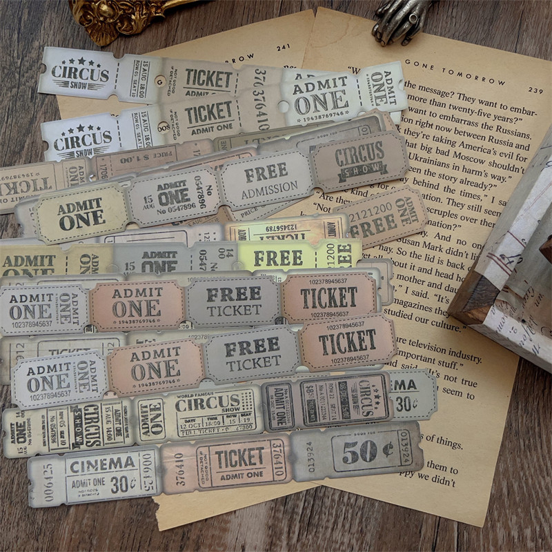 22pcs Vintage-style old ticket drop Scrapbooking materials