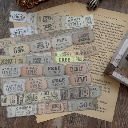 22pcs Vintage-style old ticket drop Scrapbooking materials