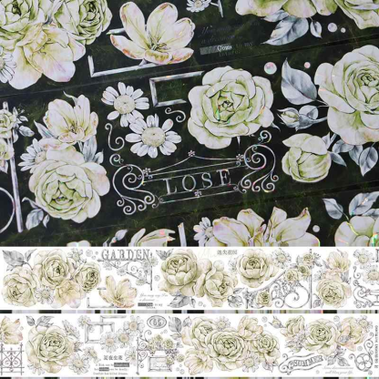 OKMT Studio Vintage Green Purple Brown Floral PET Tape