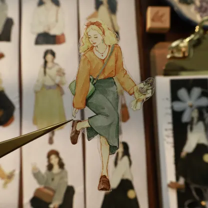 YIER Studio Retro Girl Washi PET Tape 2.17 * 78.74 inch