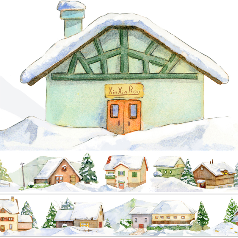 OKMT Studio Winter House Theme PET Tape