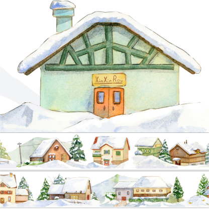 OKMT Studio Winter House Theme PET Tape