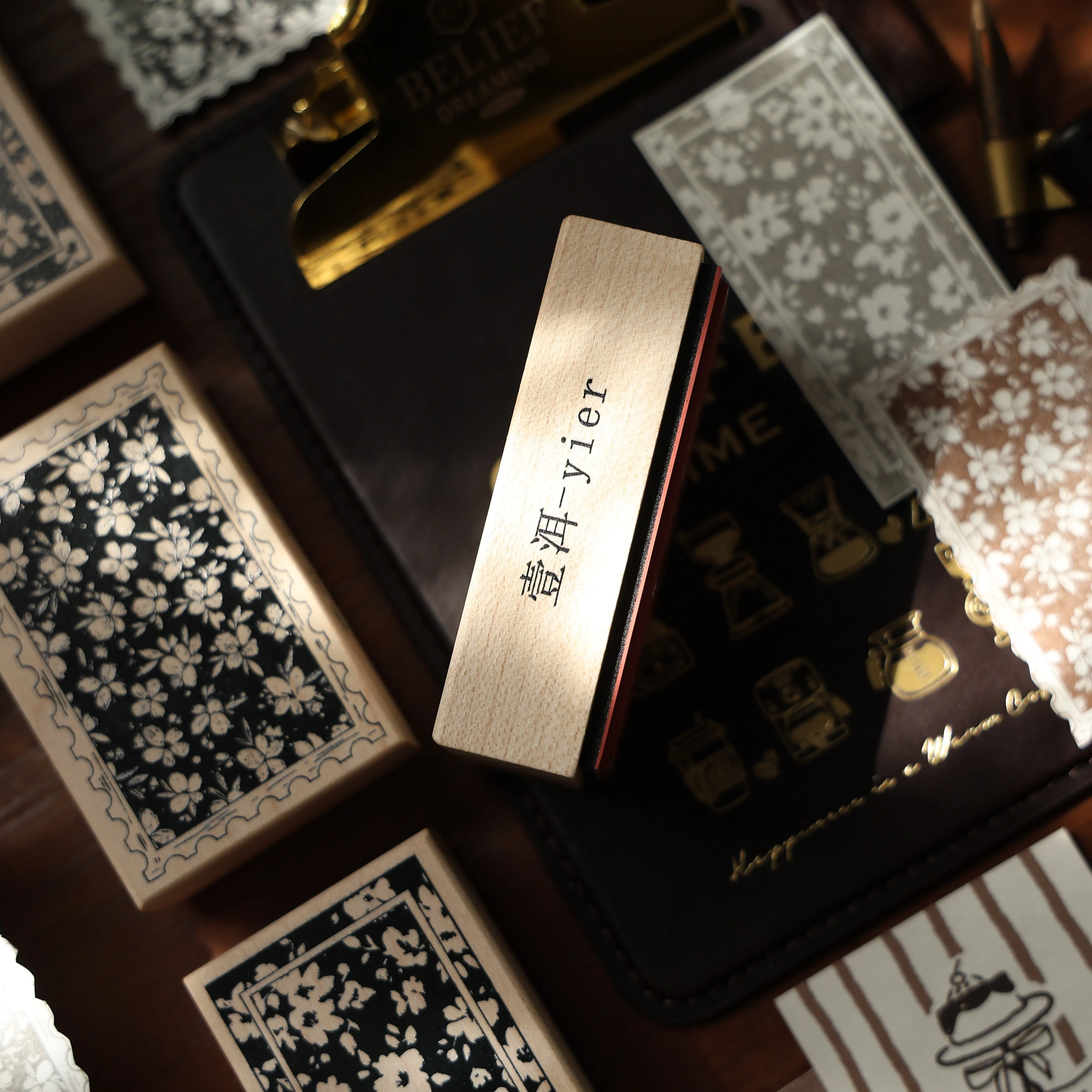 YIER Studio Floral Wood Stamp