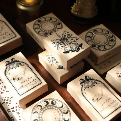 YIER Bell Window Compass Wood Stamp