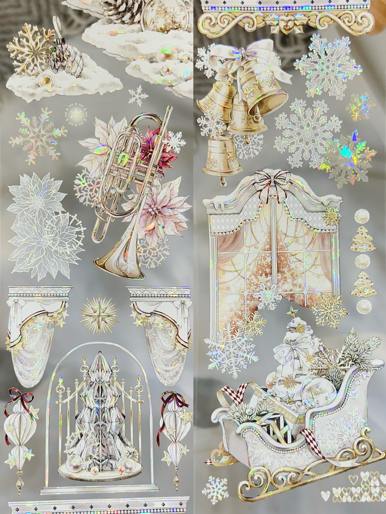 7mm*100cm/loop Shine Snowy Christmas Christmas Series Tape