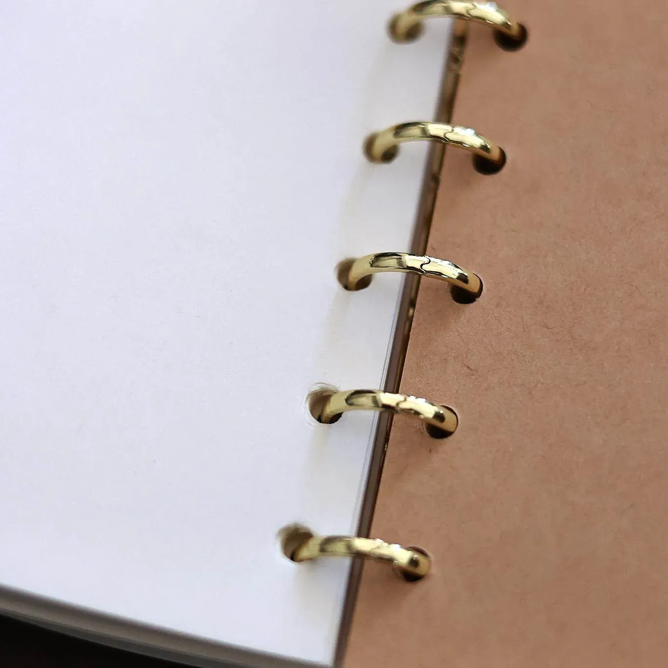 Vintage Genuine Leather M5 Ring Binder Notebook | Pocket Size Refillable Journal with 90 Blank Sheets