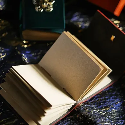 Vintage Handmade A7 Butterfly Leather Journal | Genuine Cowhide Collage Notebook with Blank Kraft Pages