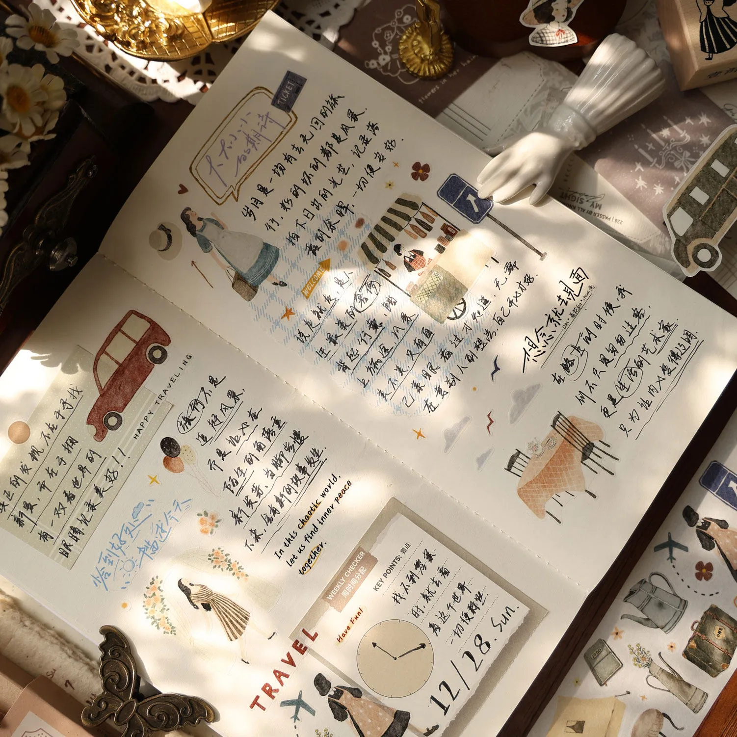 YIER Studio Travel Theme PET Washi Tape 1.97*196.85 inch