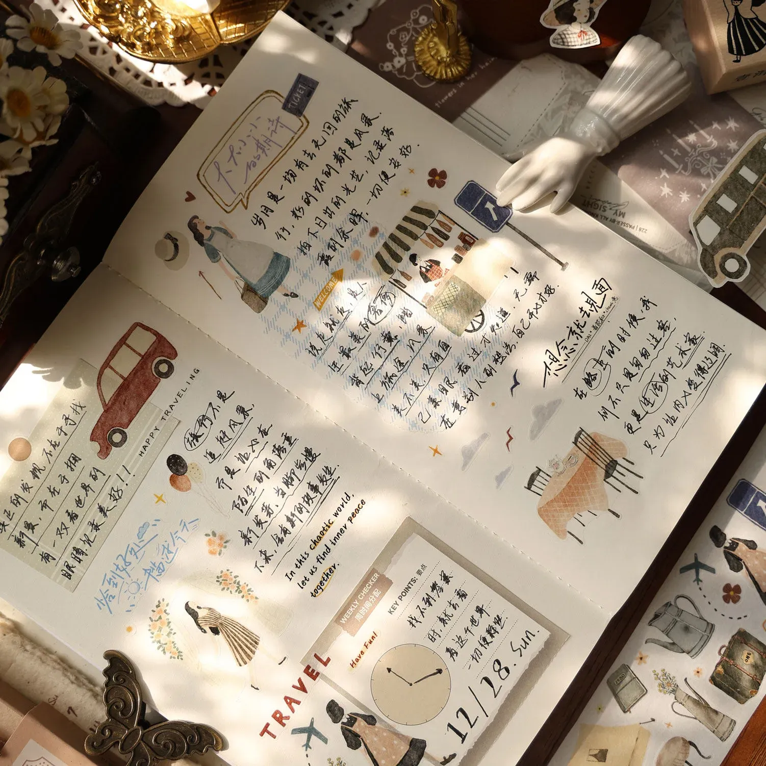 YIER Studio Travel Theme PET Washi Tape 1.97*196.85 inch