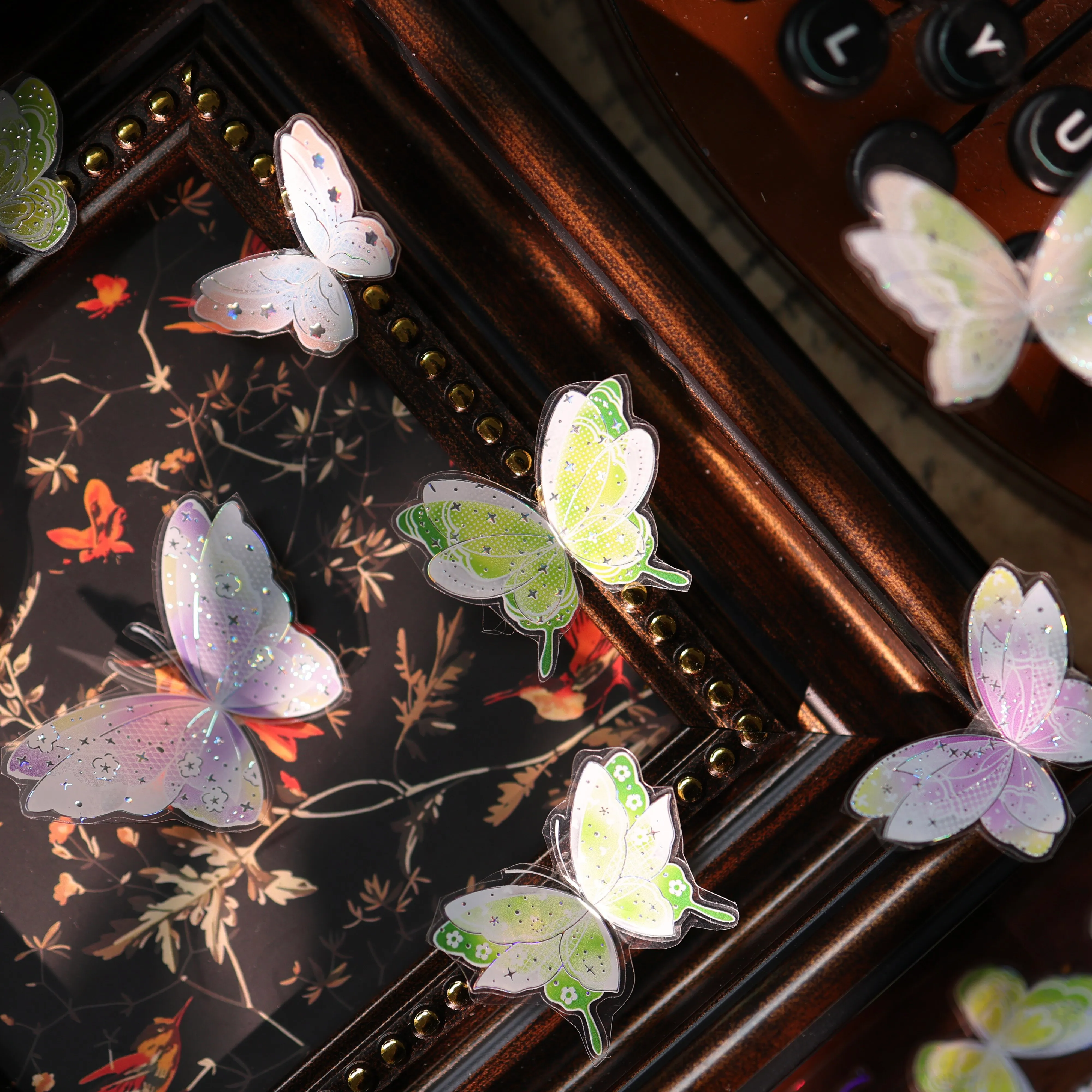 YIER Studio Pre-cut Dreamlike Butterfly PET Tape 2.17*196.85 inch