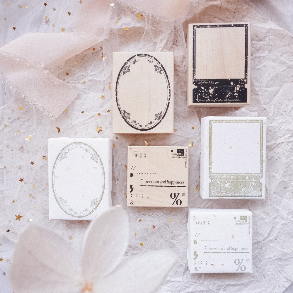 Yuanzi studio Vintage border wood Stamp