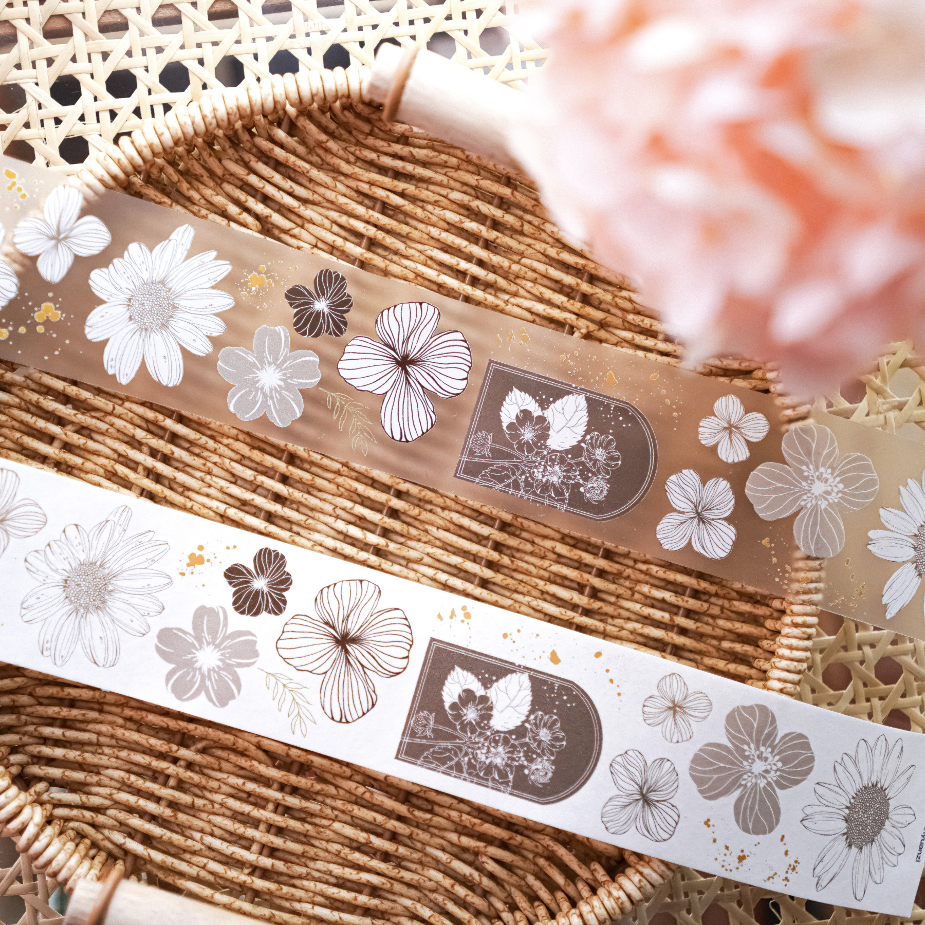 [Copy]Yuanzi Studio Retro Flower Washi/Pet Tape