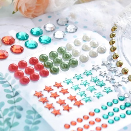 Colorful multi-shaped Acrylic semicircle pearl sticker