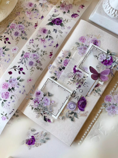 YIER Studio Purple Rose PET Washi tape 55mm*600cm