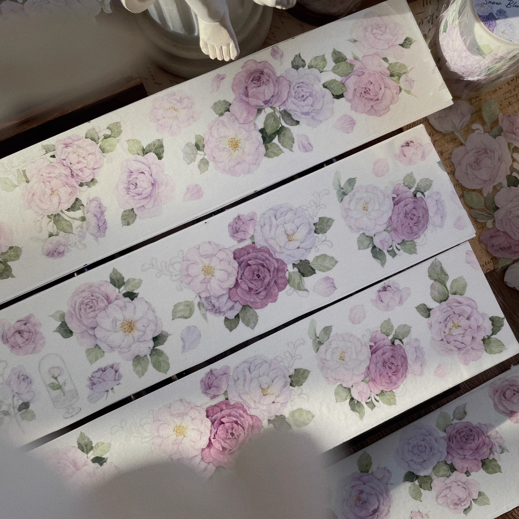 YIER Studio Pink purple rose PET Washi Tape 2.17 inch * 236.22 inch