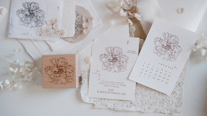 Zoey studio Flower and plant wood stamp