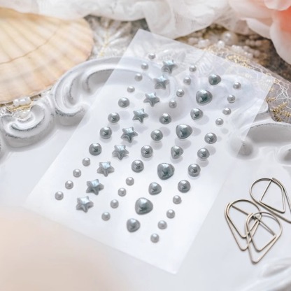 Acrylic semicircle pearl sticker