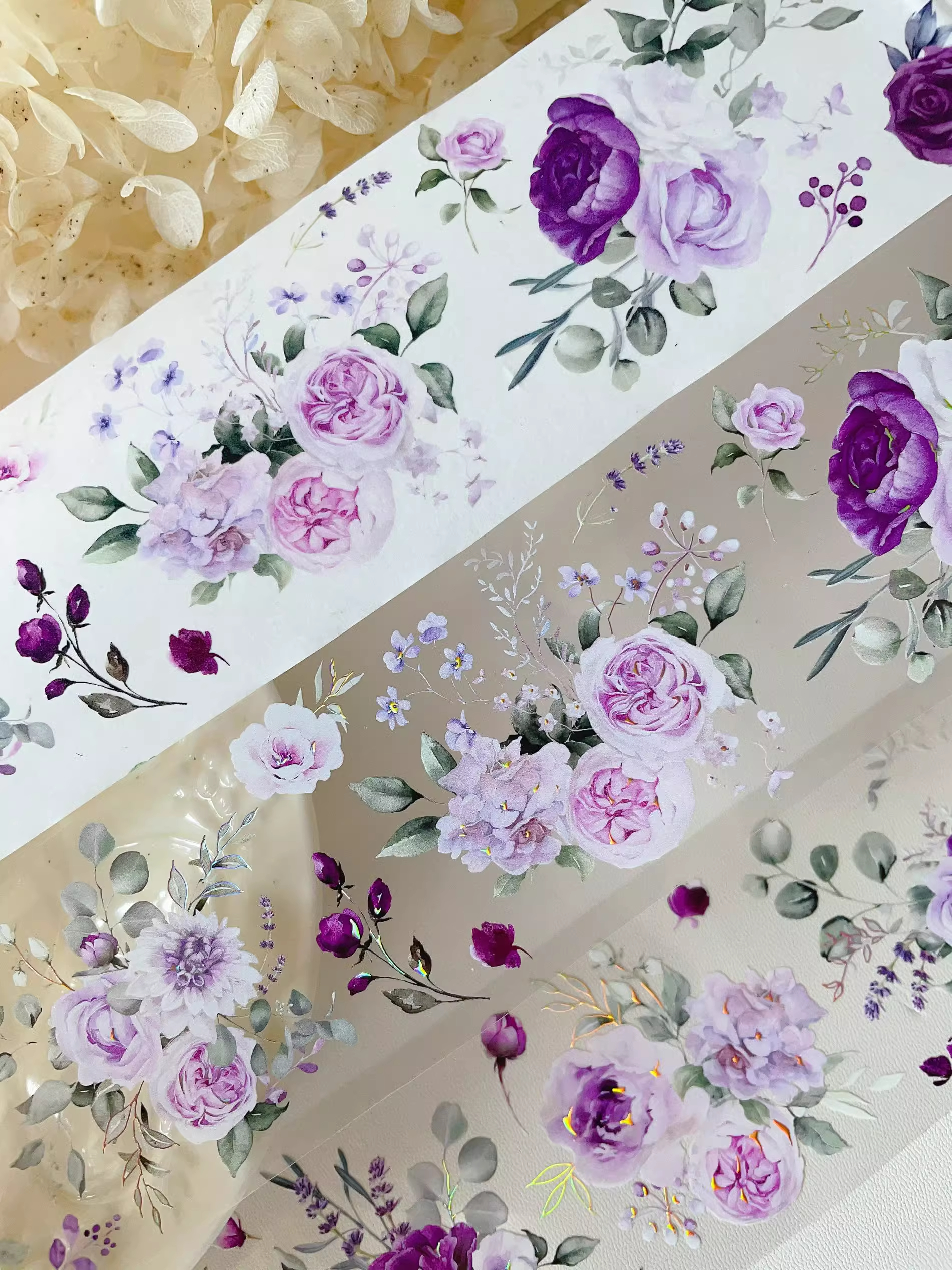 YIER Studio Purple Rose PET Washi tape 55mm*600cm