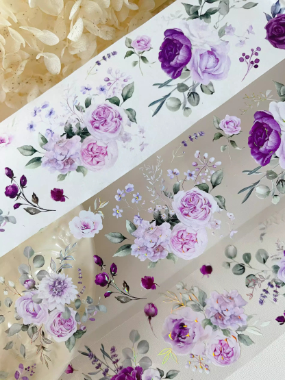 YIER Studio Purple Rose PET Washi tape 55mm*600cm