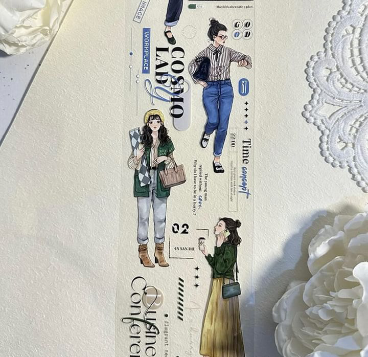 Moodtape 8cm*10M Working Girl Theme PET/Washi Tape