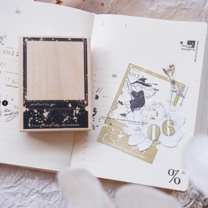 Yuanzi studio Vintage border wood Stamp
