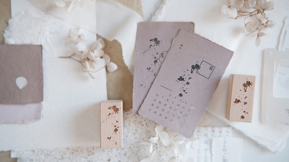 Zoey studio Flower and plant wood stamp