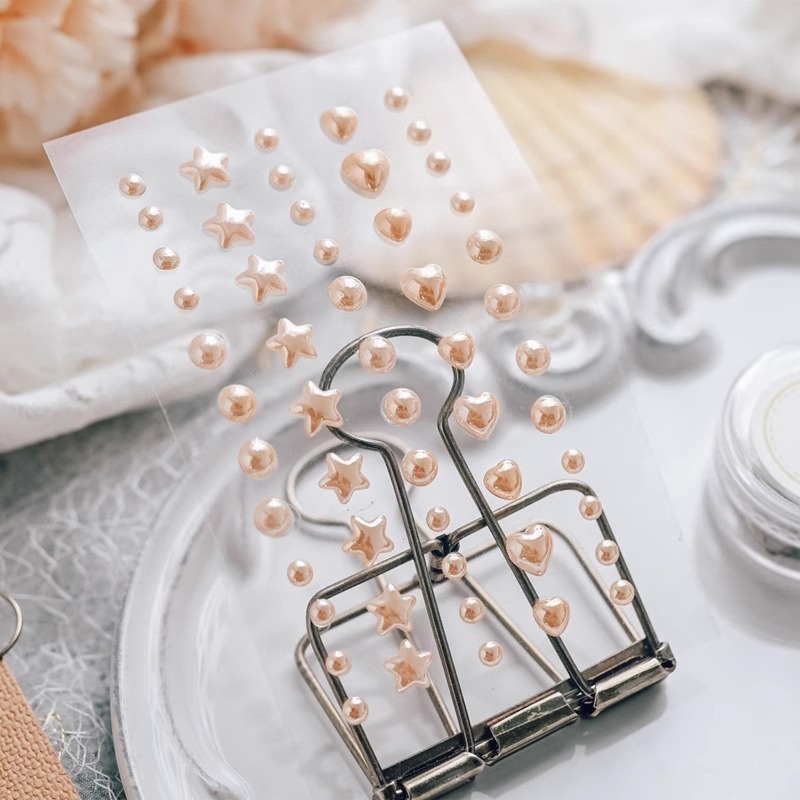 Acrylic semicircle pearl sticker