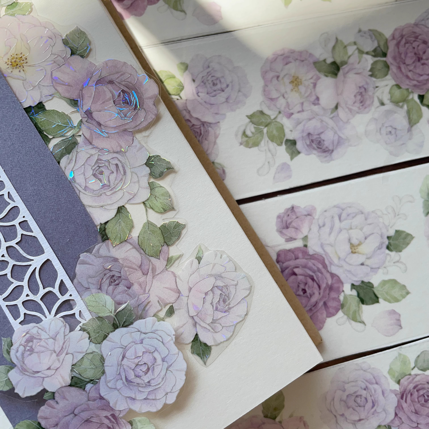 YIER Studio Pink purple rose PET Washi Tape 2.17 inch * 236.22 inch