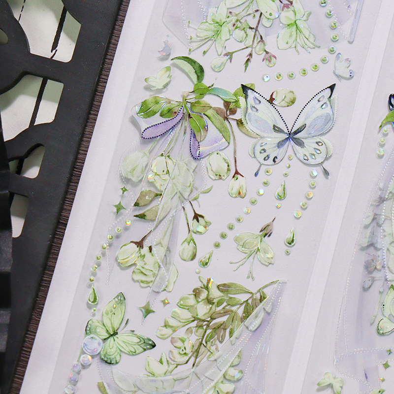 OKMT Studio 60mm/5M Green Flowers PET Tape