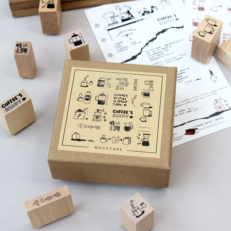 MoodTape Studio Coffee Theme Art Wooden Stamp