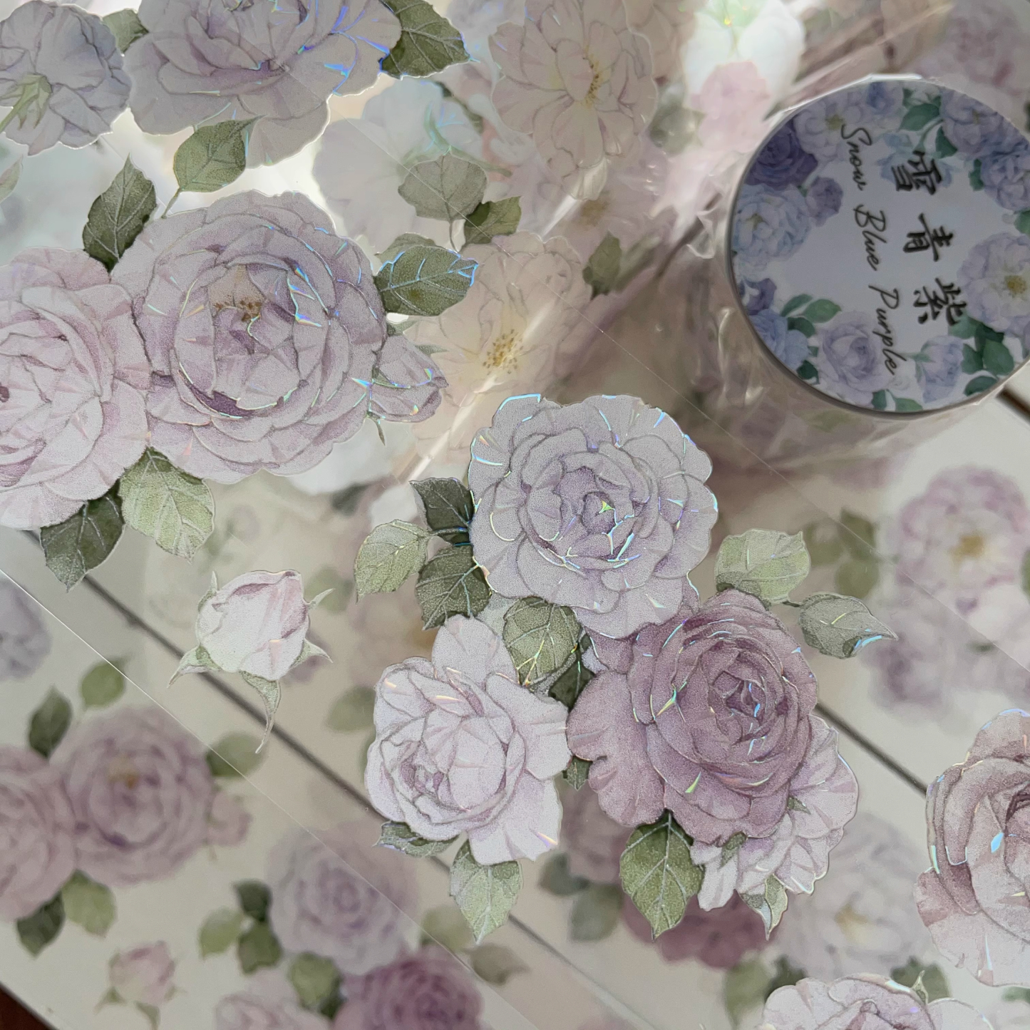 YIER Studio Pink purple rose PET Washi Tape 2.17 inch * 236.22 inch
