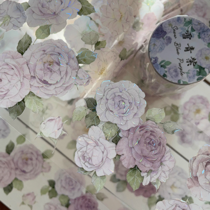 YIER Studio Pink purple rose PET Washi Tape 2.17 inch * 236.22 inch