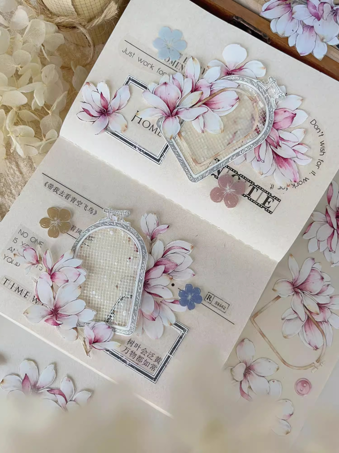 YIER Studio Purple Flowers PET Washi tape 55mm*600cm