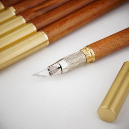 雕刻刀笔刀剪纸手工裁纸刀橡皮章手账高达模型工具手工红木黄铜