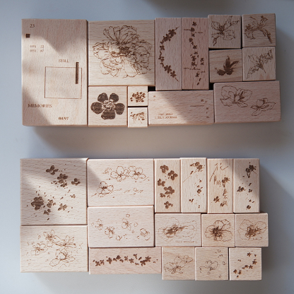 Zoey studio Flower and plant wood stamp