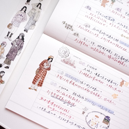 Yuanzi Studio Retro Girl Washi/Pet Tape