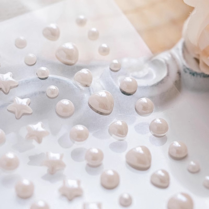 Acrylic semicircle pearl sticker
