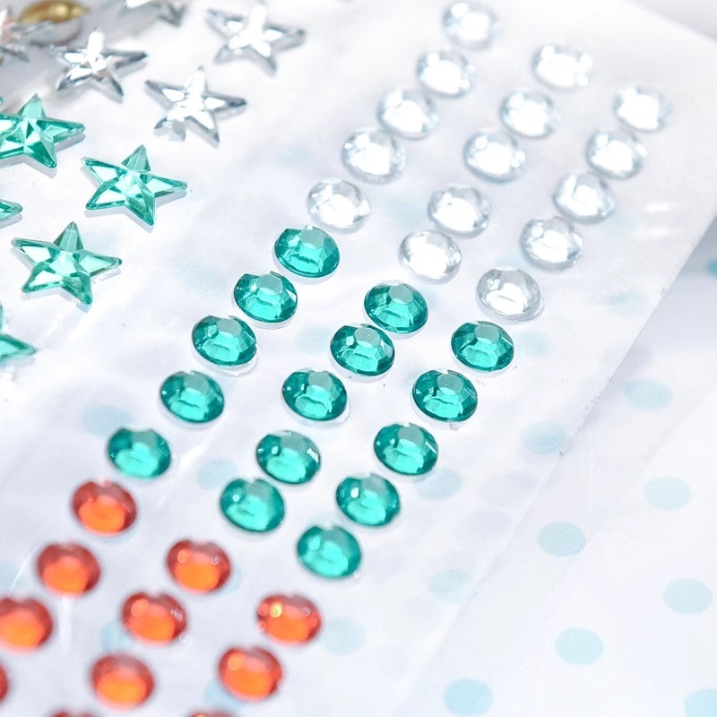 Colorful multi-shaped Acrylic semicircle pearl sticker