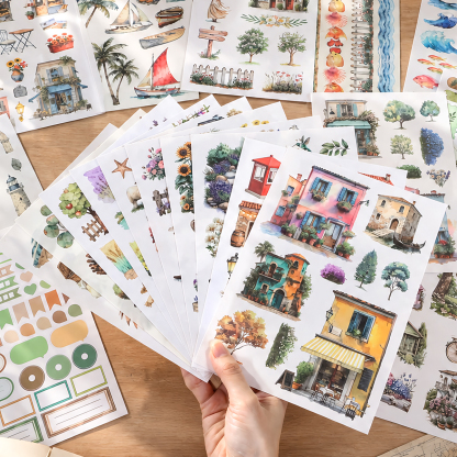 20Sheet/Pack Travel Elements PET Washi Sticker Book