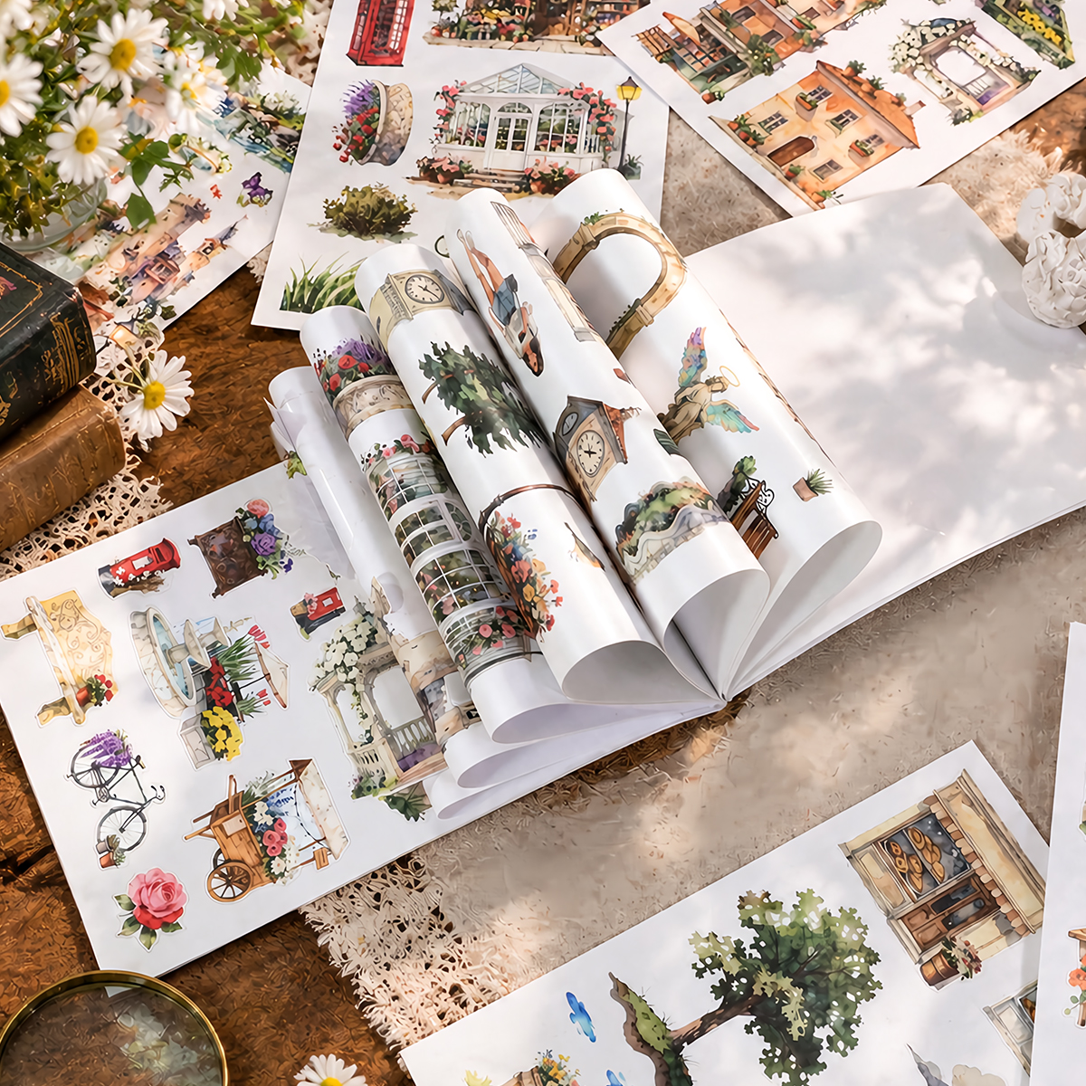 20Sheet/Pack Rural town Elements PET Washi Sticker Book