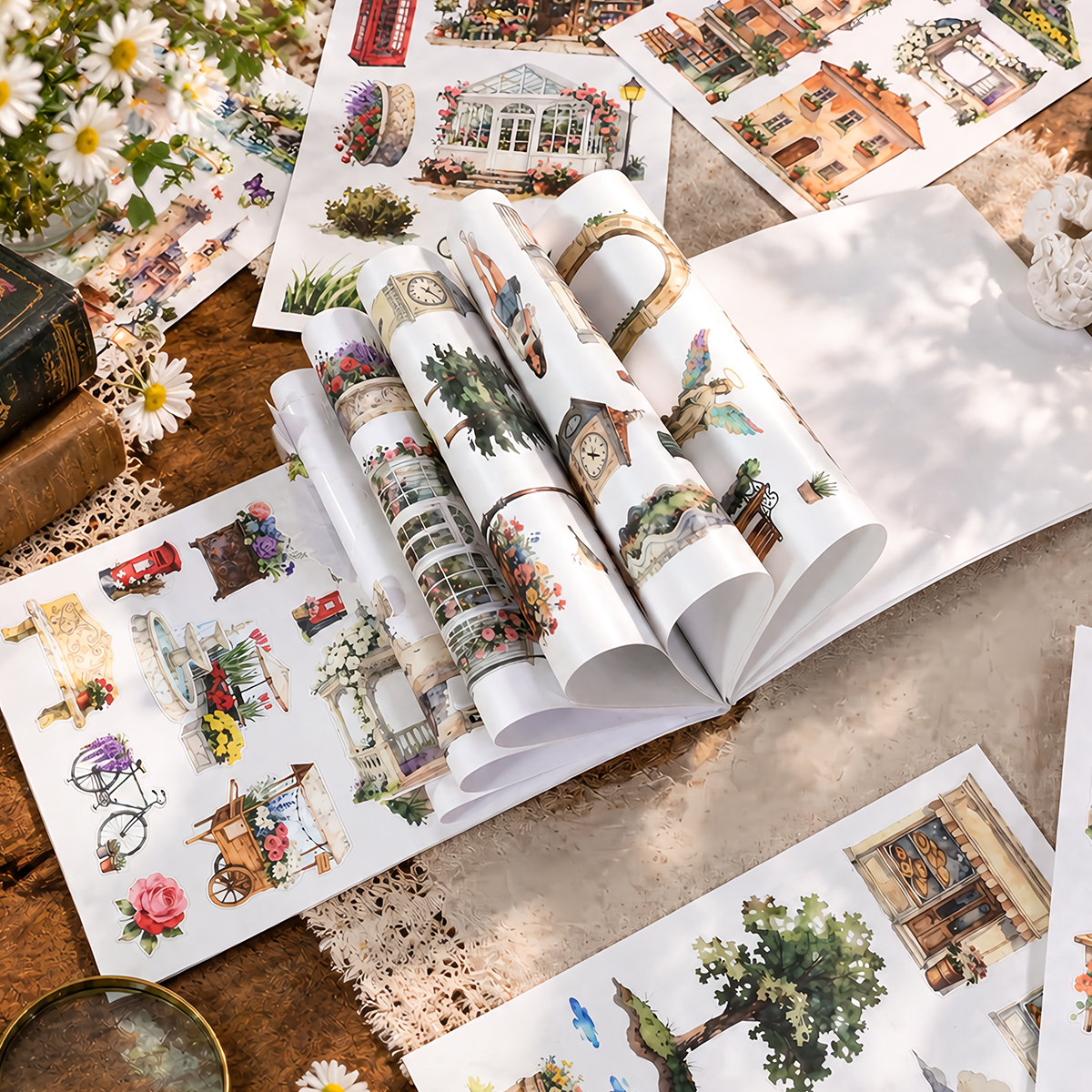 20Sheet/Pack Rural town Elements PET Washi Sticker Book