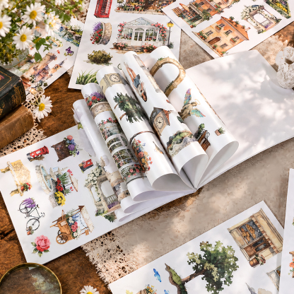 20Sheet/Pack Rural town Elements PET Washi Sticker Book