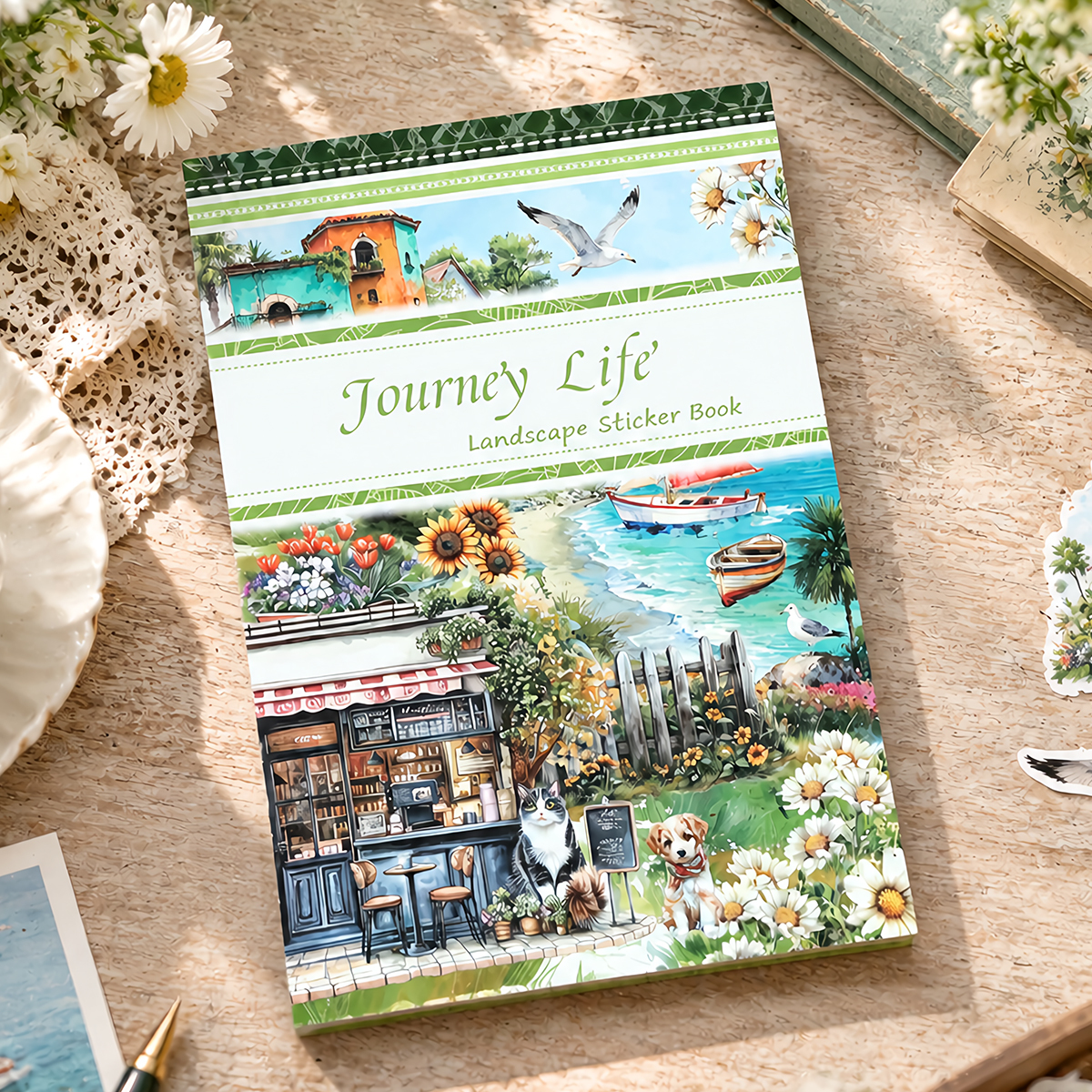 20Sheet/Pack Travel Elements PET Washi Sticker Book