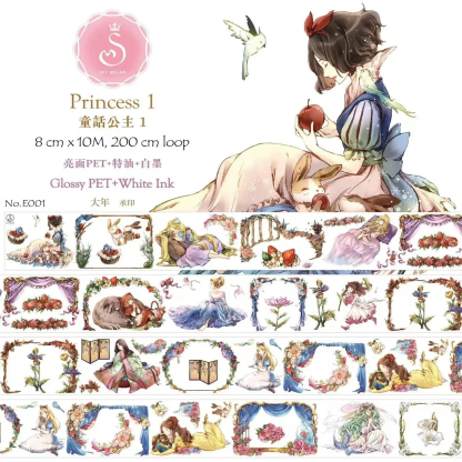 Princess Girl PET Tape Decorative Stickers Collage