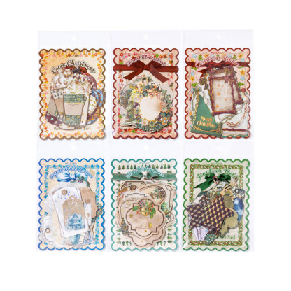 30 Pcs/Pack Christmas Themed Kraft Paper Stickers