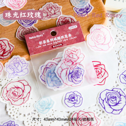 24pcs Floral Theme Material Paper